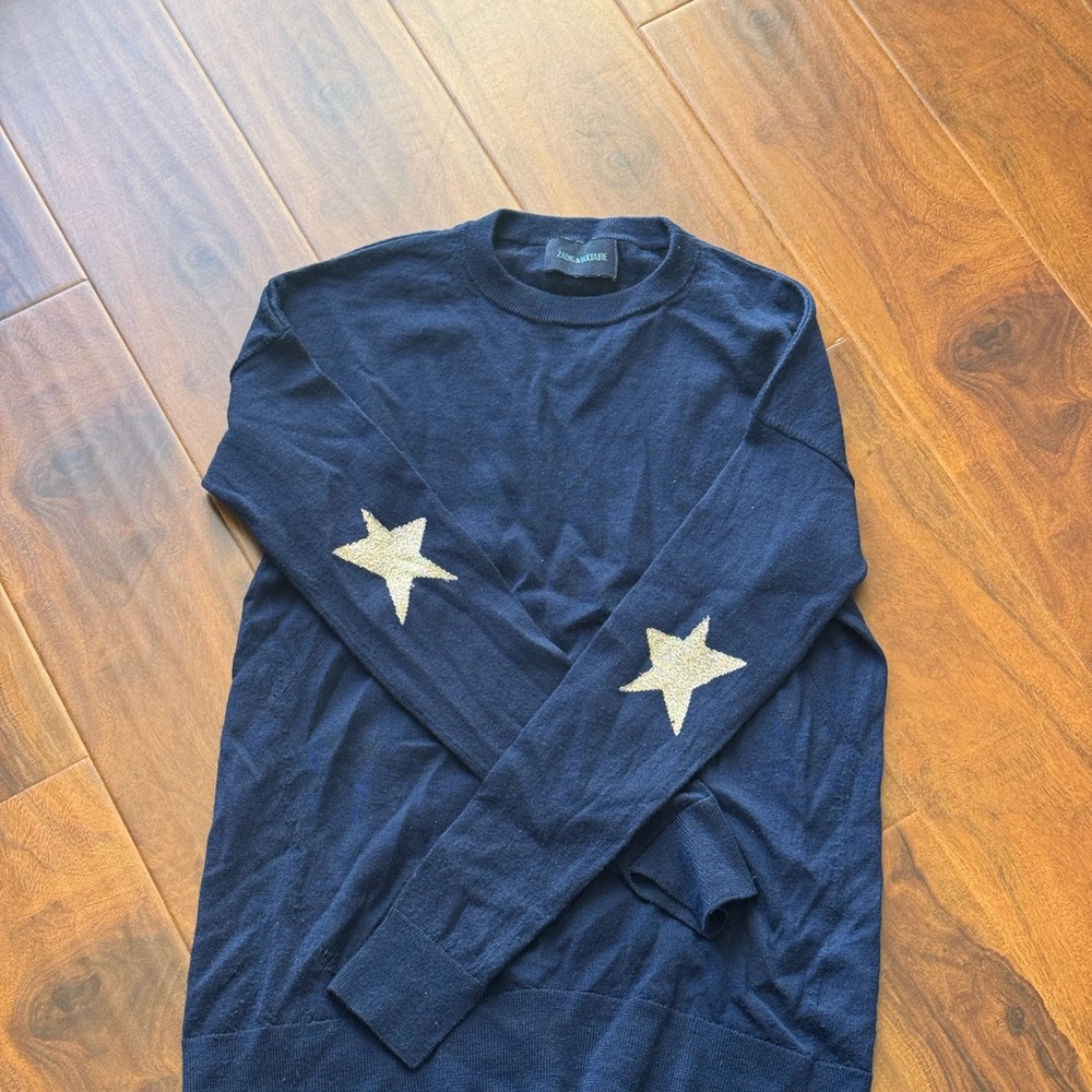 Zadig & Voltaire blue sweater with star detail